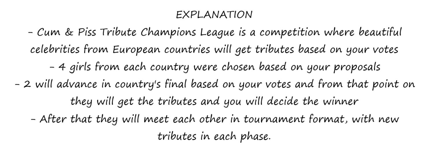 CUM AND PISS TRIBUTE CHAMPIONS LEAGUE - ROUND 1 - NATIONAL QUALIFICATIONS - BELGIUM & NETHERLANDS #3Sdmx7jC
